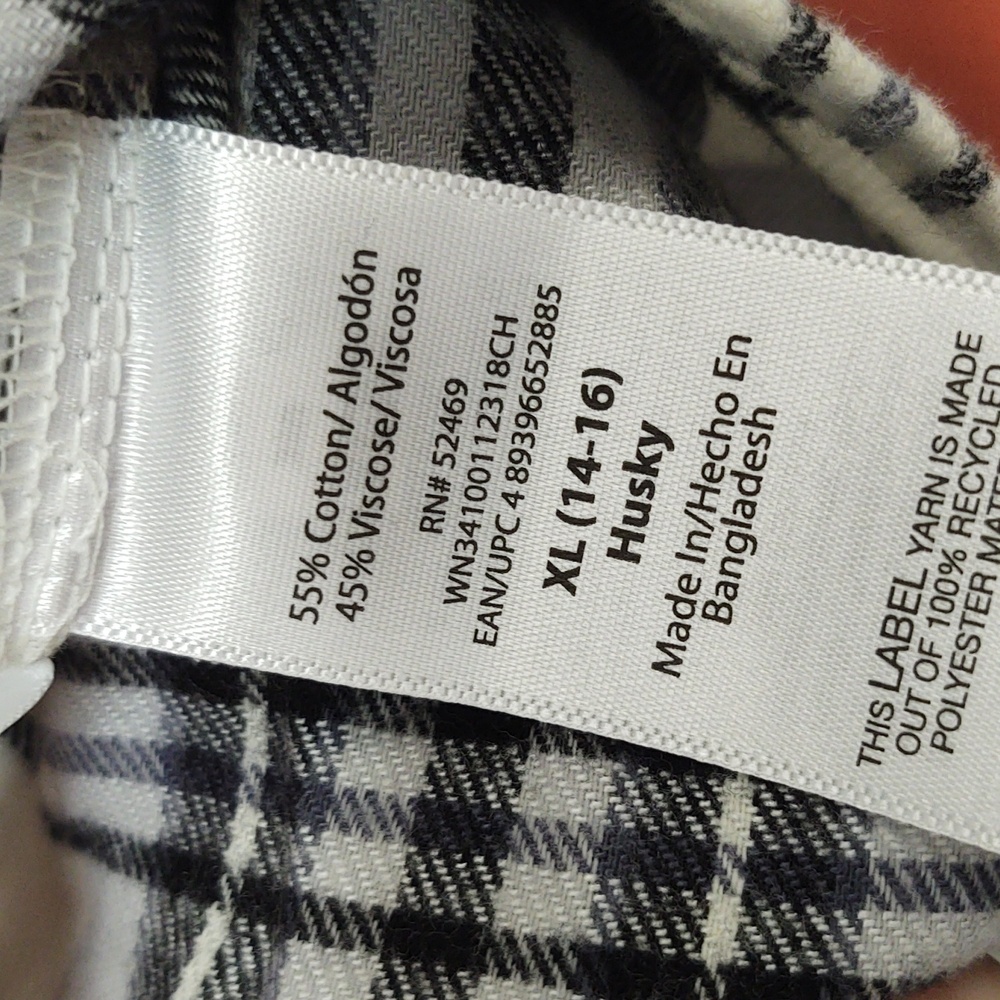 EUC Wonder Nation Boys Plaid Flannel Button Down Size 14/16 Husky - Picture 4 of 4
